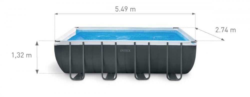 Piscine intex Ultra XTR tubulaire 5.49 X 2.74 X 1.32 M - Distripool